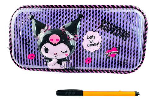 Mochila De Llantas Lonchera Y Lapicera Hello Kitty, Kuromi 3 Morado Kuromi
