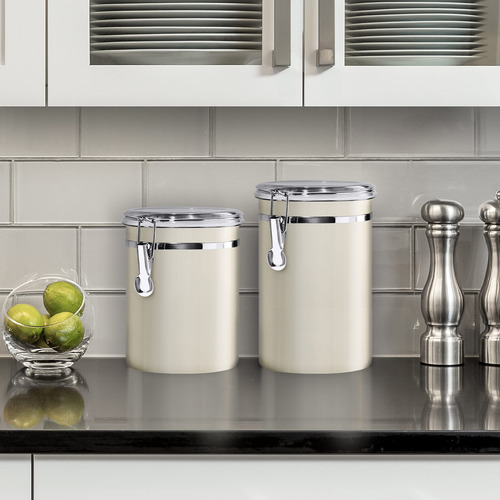 Recipiente De Acero Inoxidable Con Tapa Acrílica 770 Ml Gris