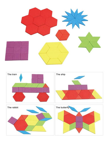 Gemem Juego De 155 Bloques De Madera Con Forma Geométrica, R