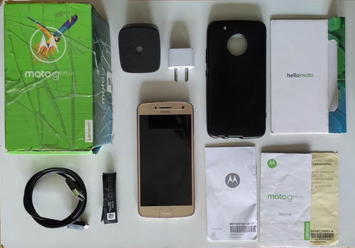 Moto G5 Plus: Cargador, Adaptador, Funda, Templado + Envío! Dorado Claro