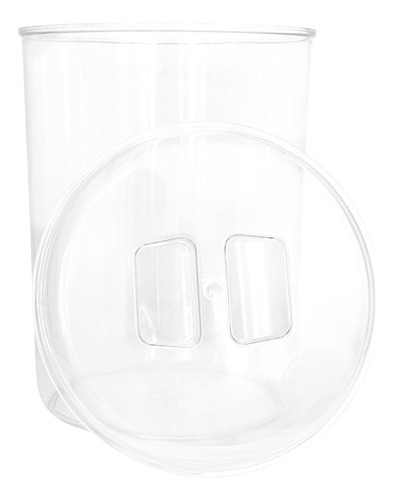 Kit 3 Potes Acrílico Redondo Com Tampa 12lts + Conchas 600ml