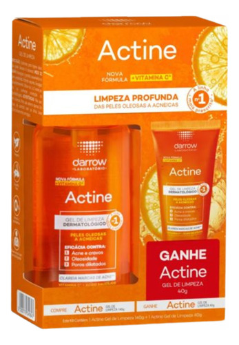 Kit Actine Sabonete Gel De Limpeza Profunda 140g + 40g