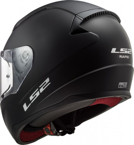Imagen 3 de 8 de Casco Integral Ls2 Rapid Para Moto Negro Mate Seguridad Euro