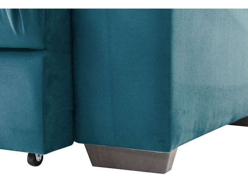 Sofá 3 Lugares Retrátil E Reclinável Biarritz Suede Azul ... Cor Turquesa