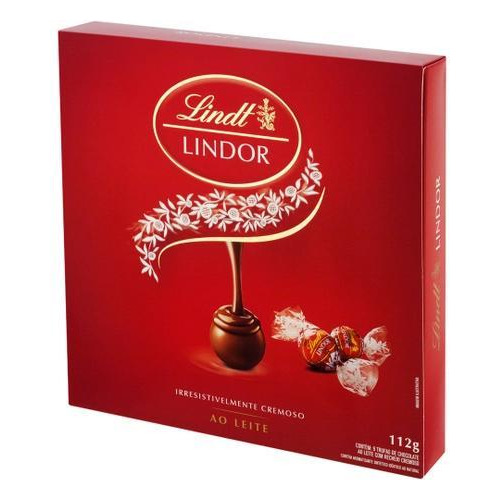 Chocolate Lindt Recheado Ao Leite Lindor Milk Gift Box 112g