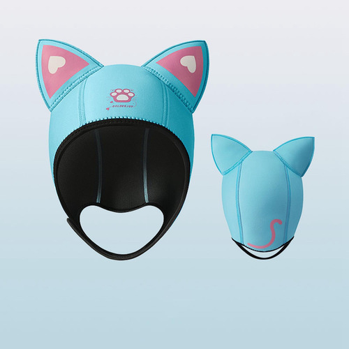 Gorro De Natación Elástico De Neopreno De 3mm Con Azul