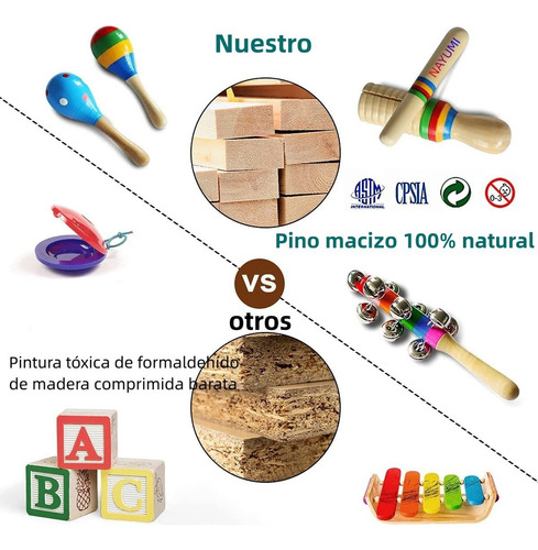 Instrumentos Musicales Percusión De Madera Para Niños 22pcs