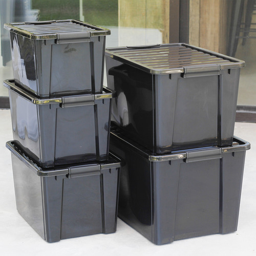 Set X4 Organizadores De Plástico 95l Gardenlife Negro.