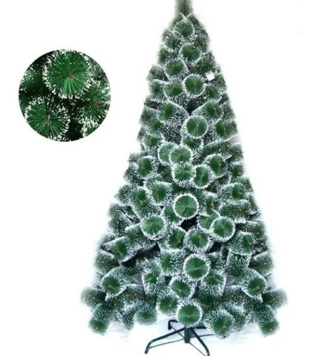 Árbol De Navidad Frondoso Artificial 2.10m Soporte Metálico