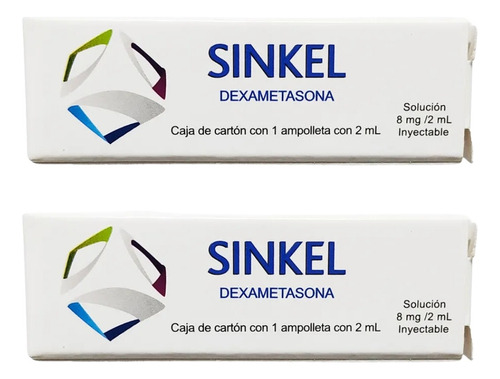 Sinkel Dexametasona 8mg 2 Cajas Con 1 Amp. 2ml C/u Dankel
