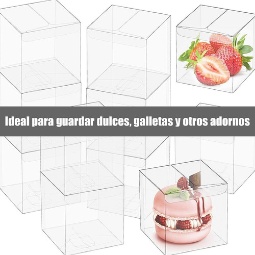 C. 100 Cajitas Para Dulces,macarón Transparente