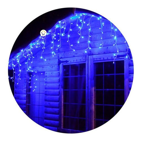 Cortina Led Intercalada 9m 300l Navidad Azul 300ledca1