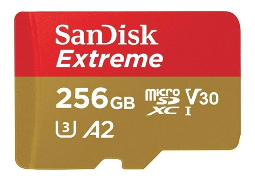 Imagen 1 de 4 de Tarjeta De Memoria Sandisk Extreme 256 Gb Con Adaptador Sd