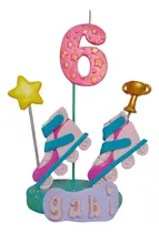 Comprar Adorno Torta Porcel. F Rollers Patín Artístico Sobre Hielo Celeste Rollers Patín Artístico Y Sobre Hielo
