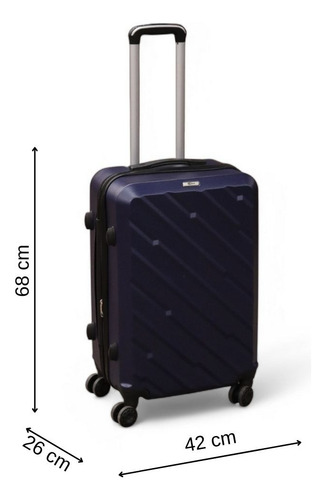 Maleta Azul 68 Cm Con 4 Ruedas Y Seguridad Tsa