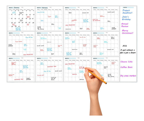 Calendario De Junta Extra Grande Planificador Anual De Pared
