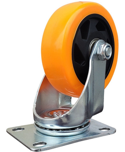 Imagen 9 de 10 de Kit 8 Ruedas Giratorias Pvc 100x32 Mm 4 C Freno Acero Mueble