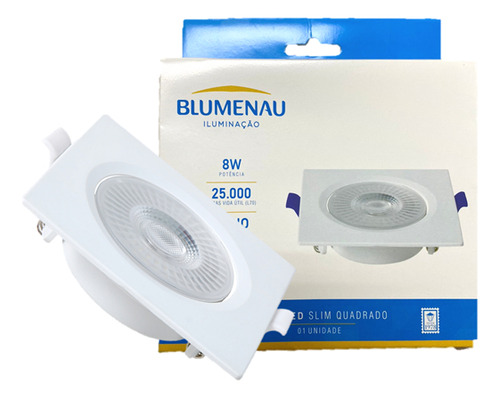 Kit 3 Spot Super Led Quadrado Embutir 8w Branco Neutro 4100k