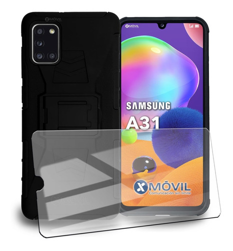 Funda P/ Samsung A31, Uso Rudo Clip + Mica