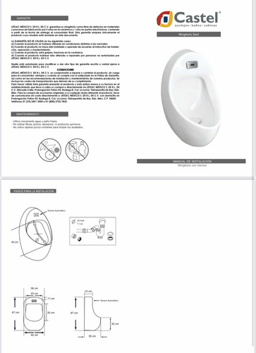 Mingitorio De Sensor Automático Seúl Castel