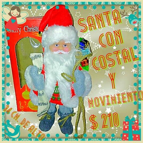 Santa Animado Con Esfera De Luz Para Estas Fechas De Navidad