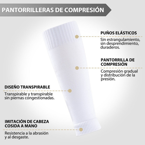 Medias Calcetas Futbol Antideslizante Set 6 + Pantorrillera