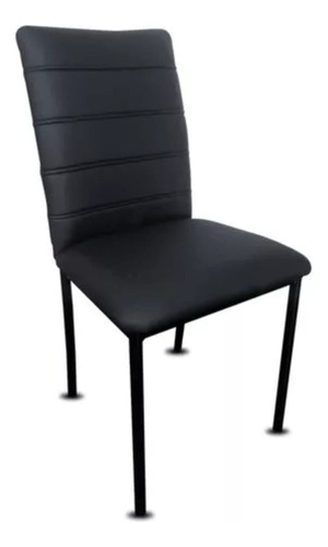 Silla Vestida Comedor Cocina Estructura De Acero Negra