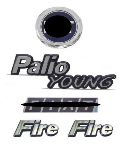 Kit Emblemas Fiat Palio Young Fire Modelo Original
