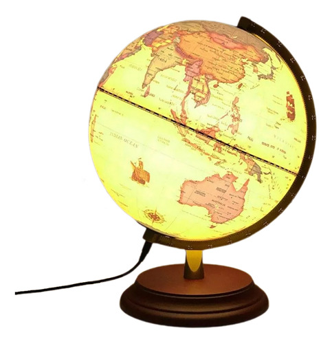 Luz Nocturna Led Giratoria Retro World Earth Globe 2 En 1