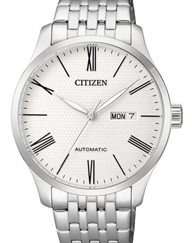 Reloj Citizen Acero Automático C/calendario(r50) Color de la correa Plateado