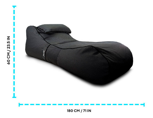 Puff Sillón Tumbona De Mezclilla C/ Relleno Perla De Unicel