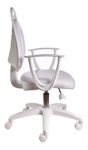 Silla de escritorio Diva ergonómica blanca con tapizado de cuero sintético