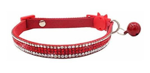 Imagen 1 de 5 de Collar De Gato Ajustable Con Diamante Y Campanatalla S