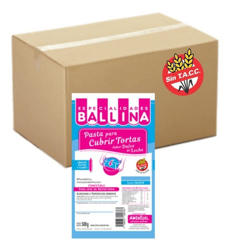 Pasta Ballina Formula H Color Celeste 20x500g - Cotillón Waf