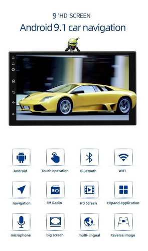 Lebeeaudio 2+32g Estéreo Para Auto 1din Wifi Android 9 Pulgadas Con Carplay