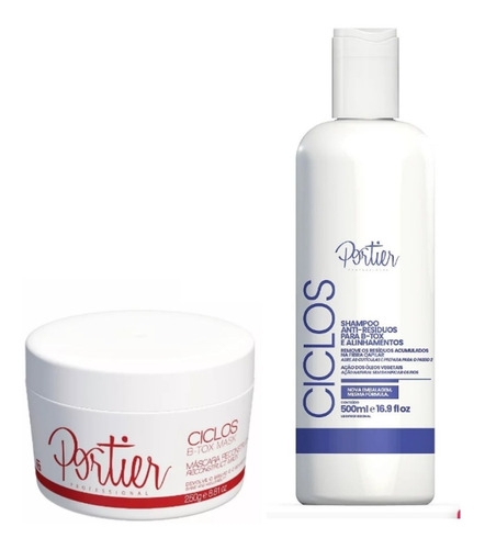 Kit Btox Ciclos 250g + Shampoo Anti Resíduos 500ml Portier