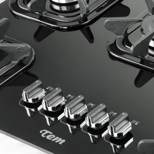 Anafe a gas Tem Cooktop Glas TPCKITG5 H negro 220V