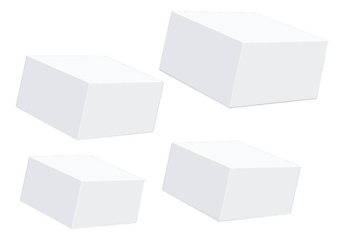 4x Acrílico Display Riser Caixa Comida Riser Branco M