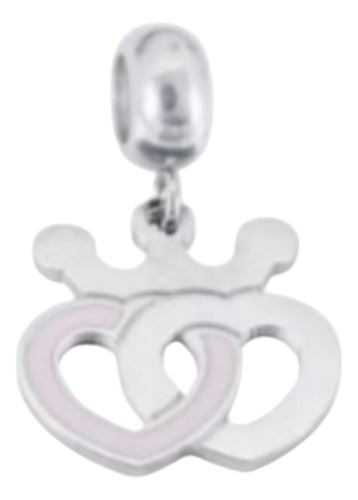 Charm De Corazón Doble En Acero Inoxidable Para Pulsera