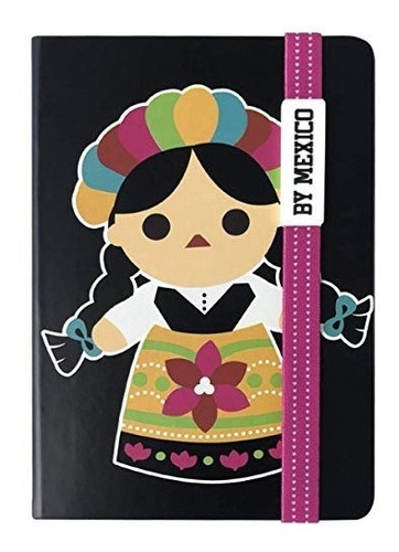 By Mexico Libreta Rayada Muñeca Juanita Negra 80 Hojas