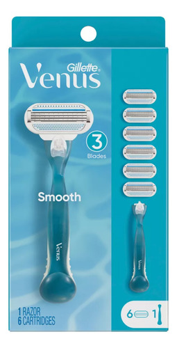 Gillette Venus Smooth De 3 Hojas, 1 Mango Con 6 Repuestos