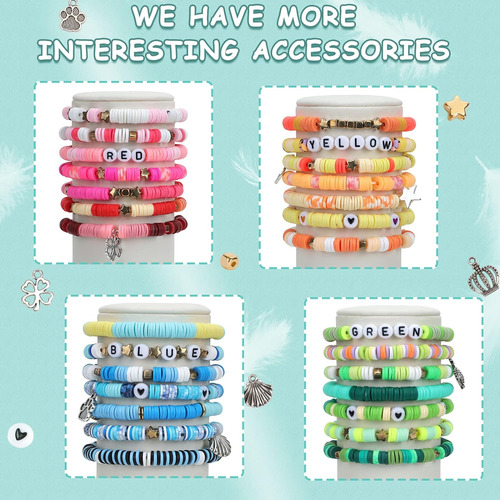 9000 Cuentas De Arcilla De 72 Colores For Hacer Pulseras,