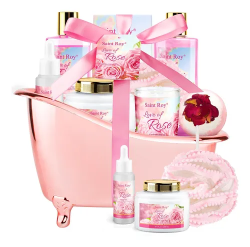 Set De Baño Saint Roy Mother Gift Para Mujer Con Aroma A Ros