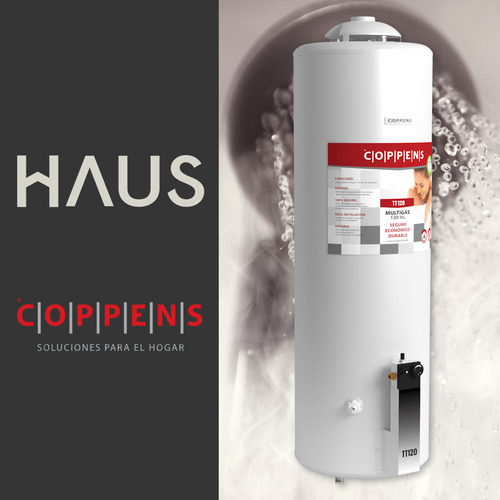 Termotanque Multigas Coppens 120 Litros Conexion Superior Co Blanco