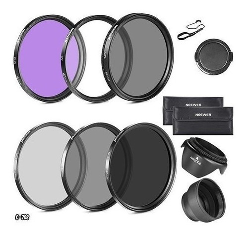 Kit Parasol + Filtros Cpl Fld Uv + Nd2 Nd4 Nd8 De 67mm