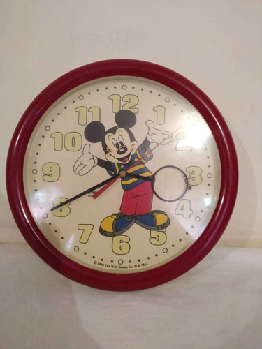 Reloj De Pared, Timco, Mickey Mouse De 1990. Blanco (Usado)