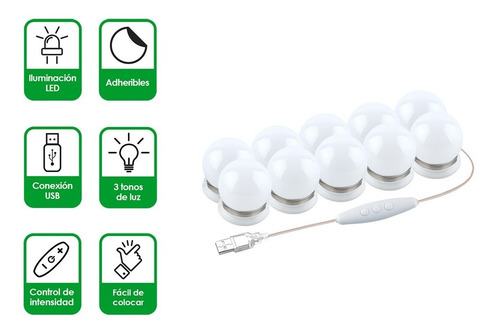 Redlemon Luces Led Espejo Tocador Vanidad Hollywood 3 Tonos