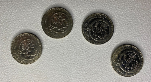 4 Monedas 20 Pesos Cultura Maya 1980 A 1984 Serie Completa !