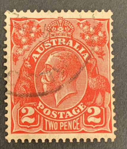 Imagen 1 de 1 de Estampillas Australia 1928 - Rey Jorge V / Marca Agua 5
