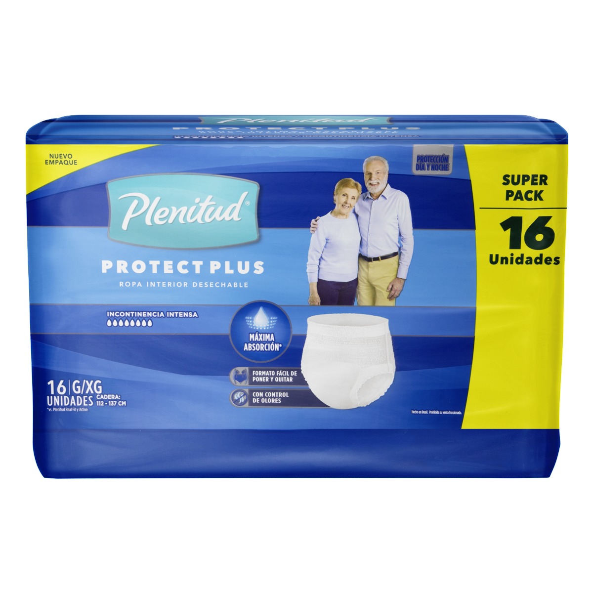 Fraldas para adultos Plenitud plus pants descartável g/xg x 16 u	 